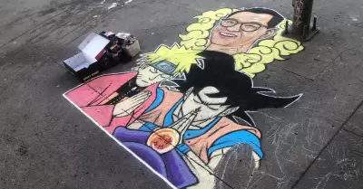 Artista urbano rinde homenaje a Akira Toriyama