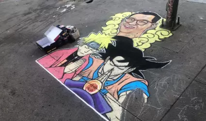 Artista urbano rinde homenaje a Akira Toriyama