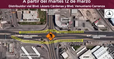 Desvo en la circulacin sobre el bulevar Lzaro Crdenas a partir de este marte