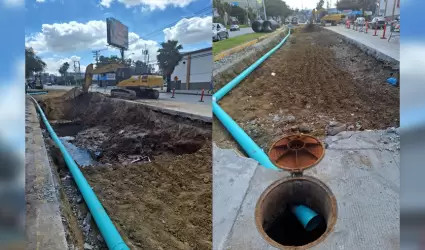 Trabajos de rehabilitacin del colector Insurgentes