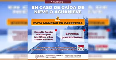 Piden tomar precauciones ante cada de aguanieve