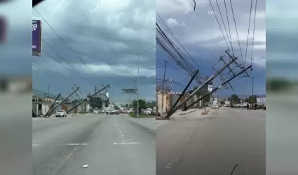 Fuertes vientos en Tijuana tiran postes y dejan sin luz colonias y numerosos sem