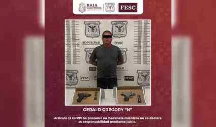 Detenido ciudadano estadounidense armado en Ensenada