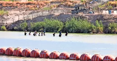 Cruce de migrantes en la frontera de Texas con Mxico.