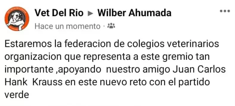 Colegios de Veterinarios manifiestan su apoyo Hank Krauss