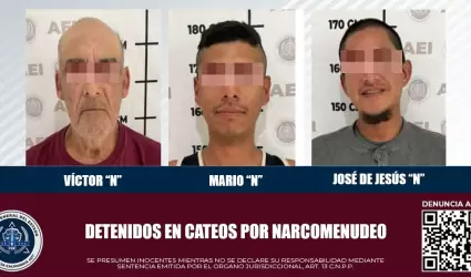 3 personas durante cateo por narcomenudeo