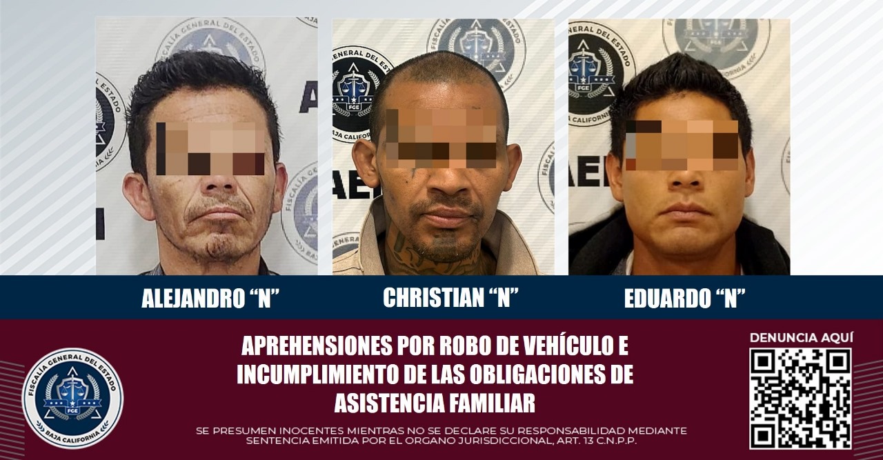 Aprehende Fge A Tres Sujetos Dos Investigados Por Robo De Vehículo Y Uno Por Incumplir Con 9053