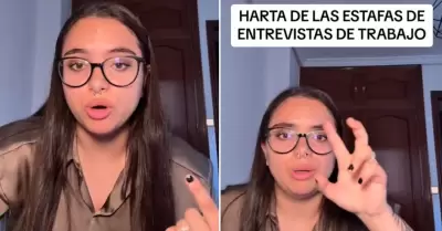 Joven espaola denuncia en TikTok presunta estafa en oferta laboral