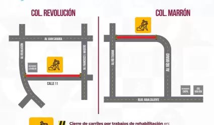 Habr ajuste vial a partir en colonias Centro y Marrn por obras de rehabilitaci