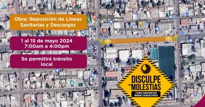 Realizan reposicin de lneas de drenaje sanitario en Calzada Cuahtmoc