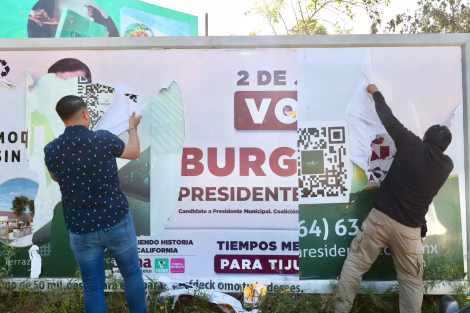 Retiran propaganda de candidatos