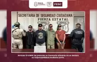 Fuerza Estatal y SEDENA detienen a tres hombres y una mujer, asegurando un arma de fuego