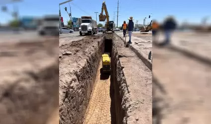 Realiza CESPM cierre temporal de vialidad por instalacin de tubera del emisor 