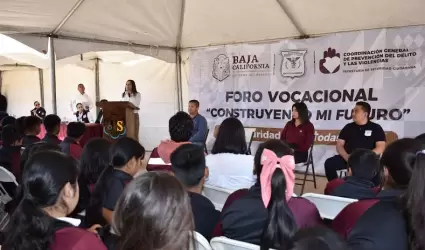 Realiza Seguridad Ciudadana foro vocacional "Construyendo mi futuro" en San Quin