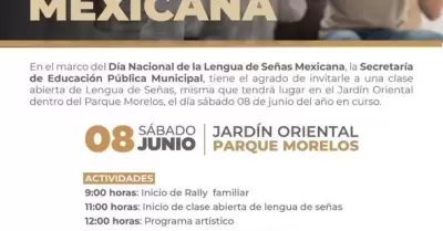 Clase abierta de Lengua de Seas Mexicana en Parque Morelos