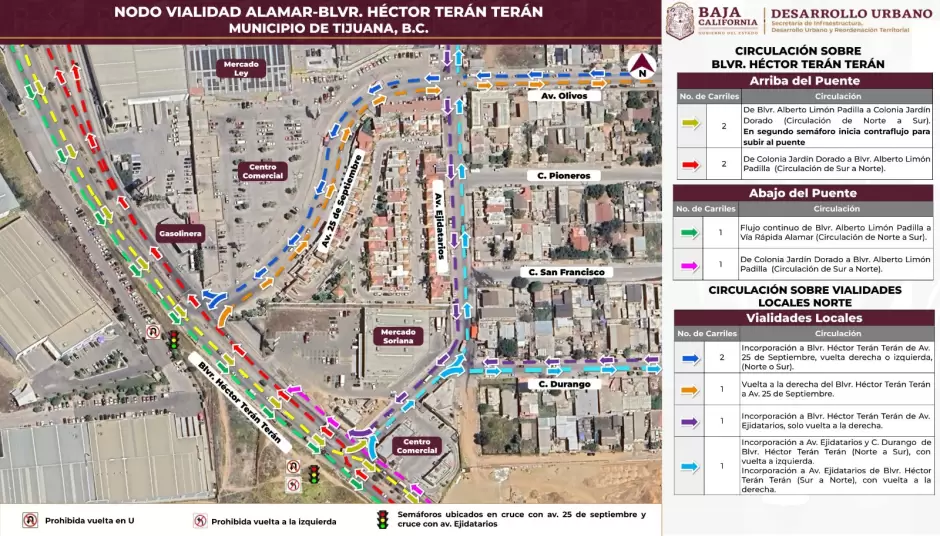 Nueva circulacin en Nodo Vial Alamar-Tern a partir del prximo lunes en Tijuana