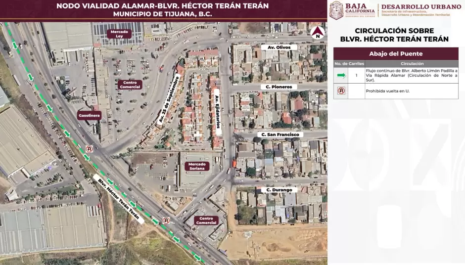 Nueva circulacin en Nodo Vial Alamar-Tern a partir del prximo lunes en Tijuana