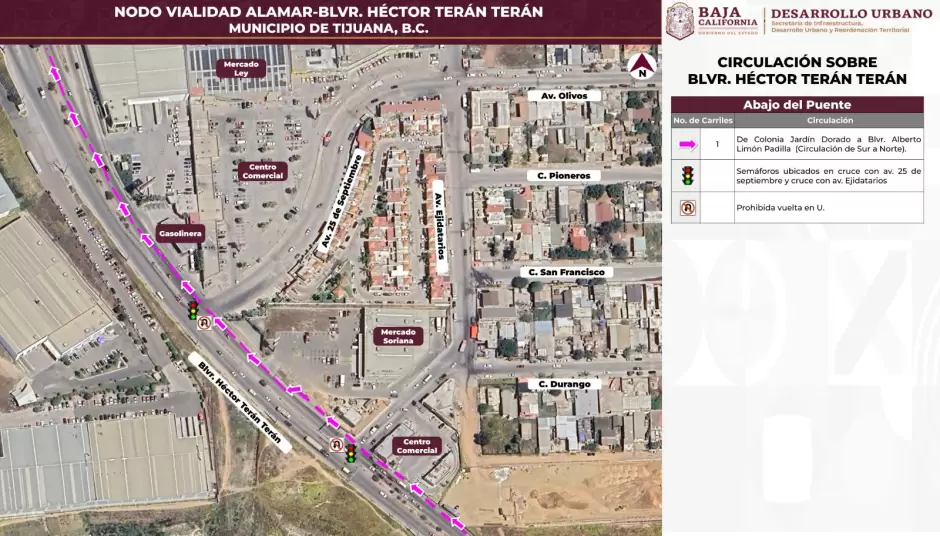 Nueva circulacin en Nodo Vial Alamar-Tern a partir del prximo lunes en Tijuana