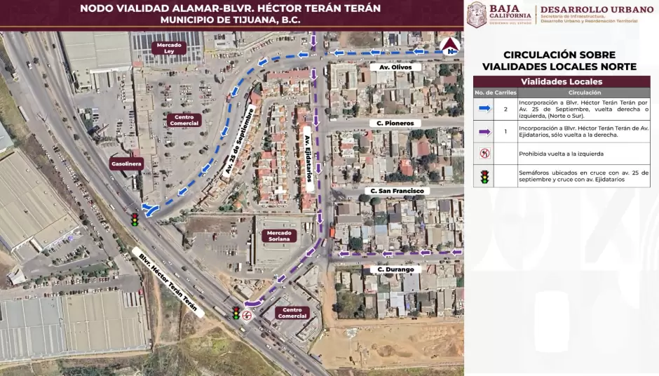 Nueva circulacin en Nodo Vial Alamar-Tern a partir del prximo lunes en Tijuana