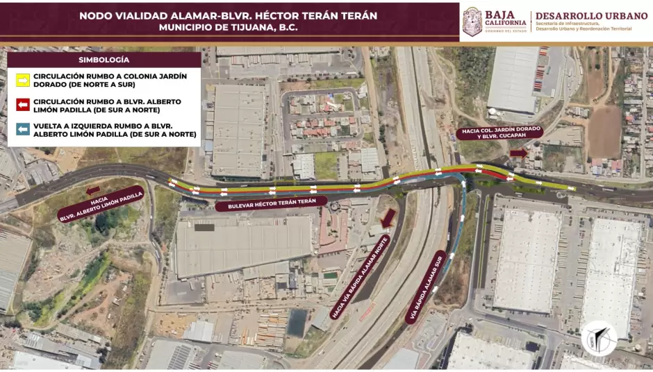 Nueva circulacin en Nodo Vial Alamar-Tern a partir del prximo lunes en Tijuana