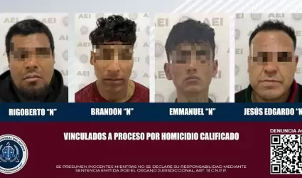 Son vinculados a proceso cuatro acusados de homicidio calificado