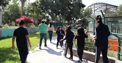 Visitan nios de centro de atencin mltiple zona de animales del Parque Morelos