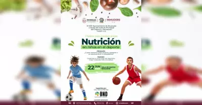 Inmudere invita a participar a pl�tica "Nutrici�n en Ni�os en el Deporte"
