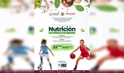 Inmudere invita a participar a pl�tica "Nutrici�n en Ni�os en el Deporte"