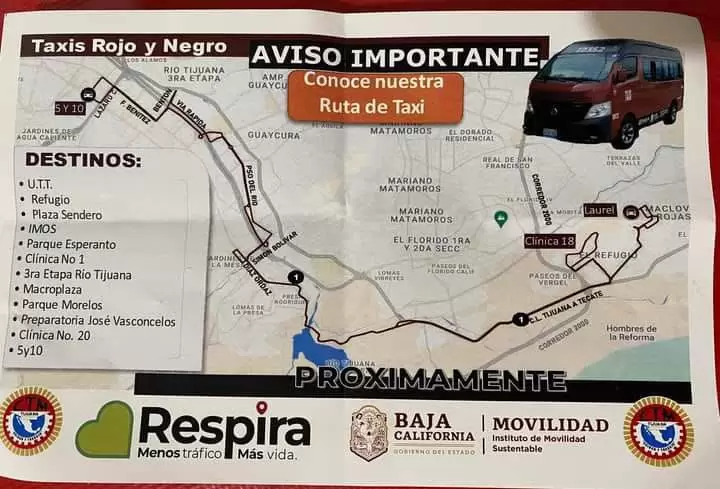 Taxistas Rojo y Negro inician nueva ruta desde 5 y 10 hasta Laurel