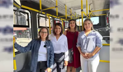 Participa INMUJER BC en el recorrido por la primera unidad de transporte pblico