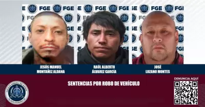 Reciben sentencia tres acusados del delito de robo de vehculo