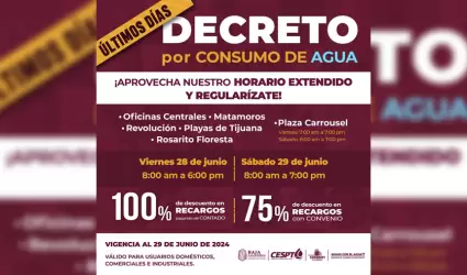 Decreto de condonacin de multas y recargos por consumo de agua