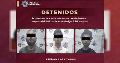 Polica Municipal captura a sujetos armados involucrados en robo a agencia de au