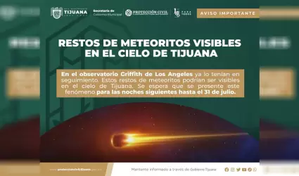 Restos de meteoritos fueron visibles en Tijuana y el sur de California