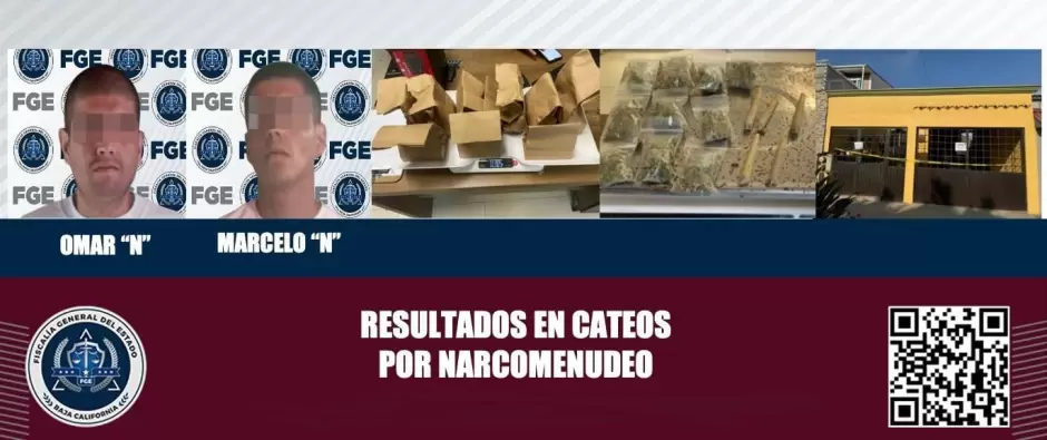 Asegurados con droga en Ensenada tras cateo