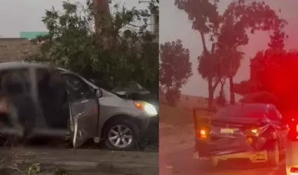 Accidente de trnsito congestiona Va Rpida Oriente en Tijuana