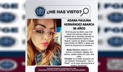 Pesquisa de Adara Paulina Hernndez Abarca de 36 aos de edad