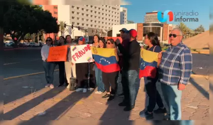 Ciudadanos venezolanos en Tijuana protestan contra resultados electorales en su