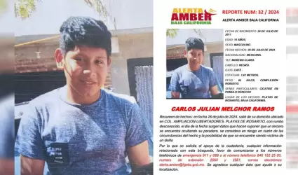 Alerta Amber Baja California Carlos Julin Melchor Ramos de 15 aos