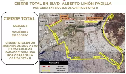 Habr cierre total en Bulevar Alberto Limn Padilla por obra de SEDENA