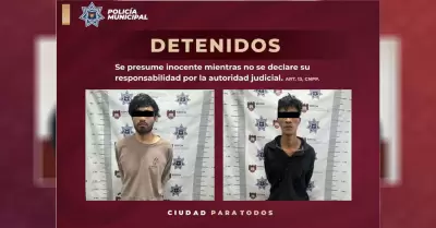 Dos sujetos son detenidos por la polica de Tijuana tras perpetrar un robo