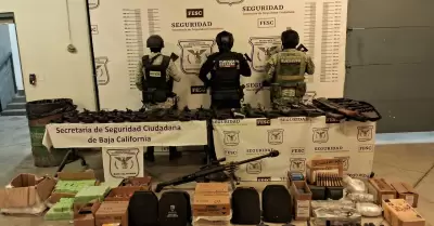 Aseguran armas y municiones en Tijuana