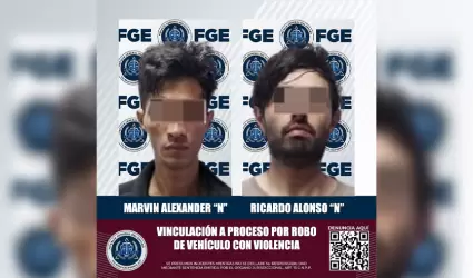 Dos hombres quedan en prisin preventiva por robo de vehculo con violencia