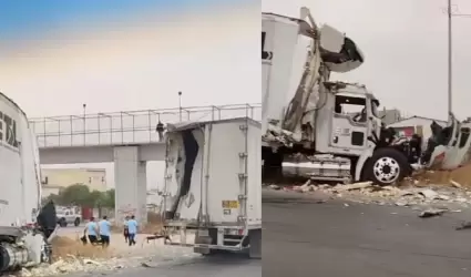 Choque entre camiones sobre Corredor 2000