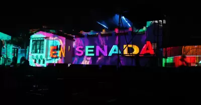 Proyeccin del video mapping de la historia de Ensenada en el Riviera