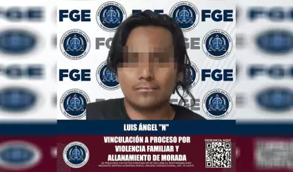 Obtiene la FGE vinculacin a proceso para imputado por violencia familiar y alla