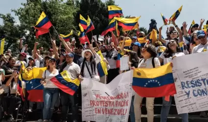 Protestas de venezolanos en Mxico por el presunto fraude electoral de Nicols M