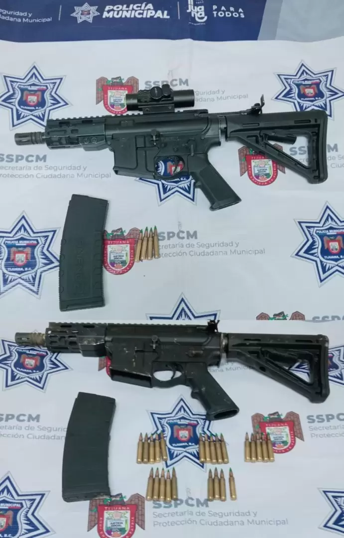 Atrapan a tres asaltantes con armas largas