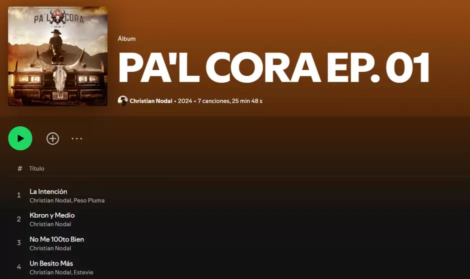 "Pa'l Cora EP. 01" de Christian Nodal