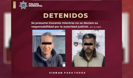 Dos pr�fugos de la justicia fueron capturados por agentes municipales